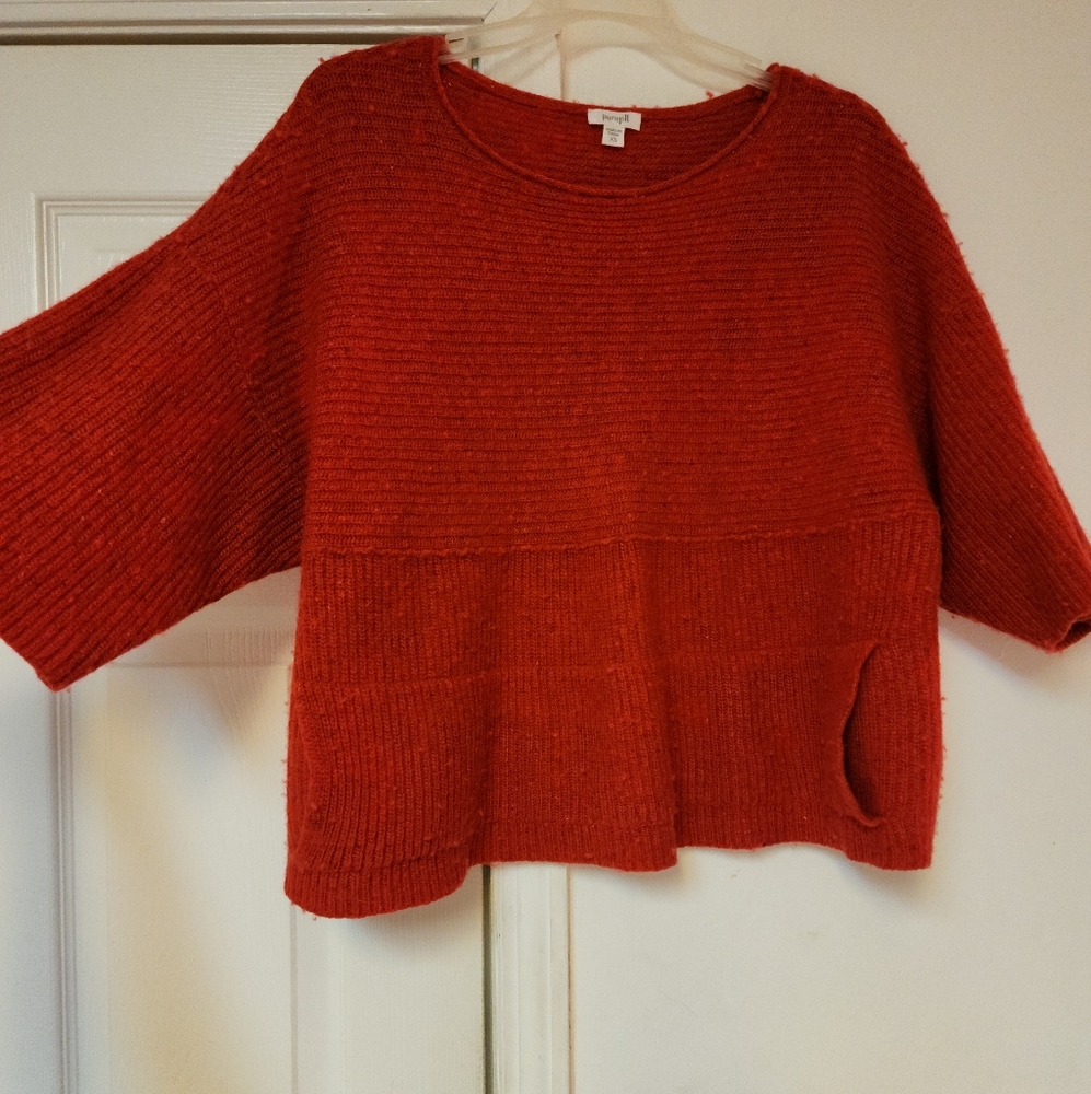 J Jill Pure Jill Boxy Cropped Kangaroo Style Sweater